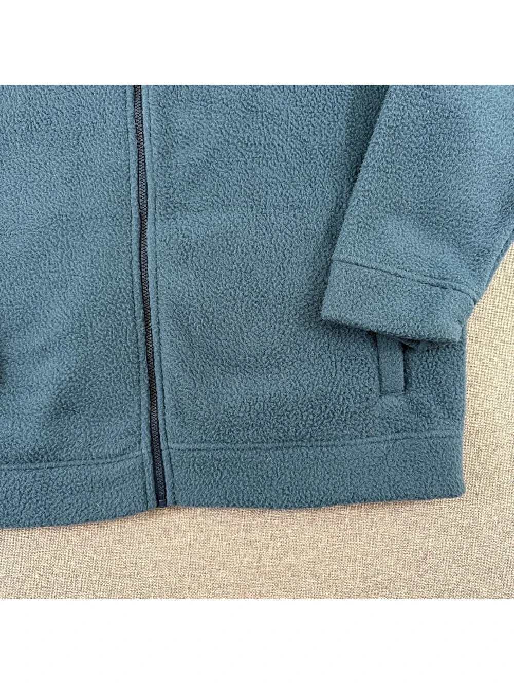 Orvis Classic Collection Blue Full Zip Fleece Jacket XL Mock Neck Outdoor Hiking